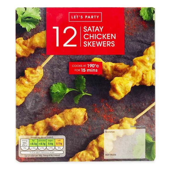 Let's Party Chicken Satay Skewers 12 Pack